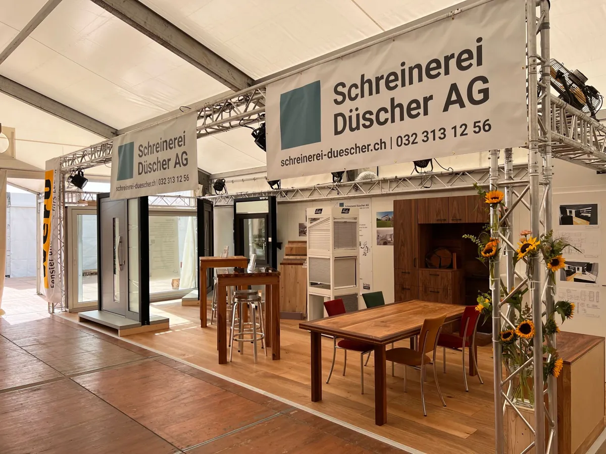Individuell gestalteter Messestand für die Schreinerei Düscher